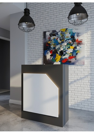 Resital Ledli Karşılama Bankosu G-90 Cm Ofis Kasa Resepsiyon Masası Banko-002-4-1