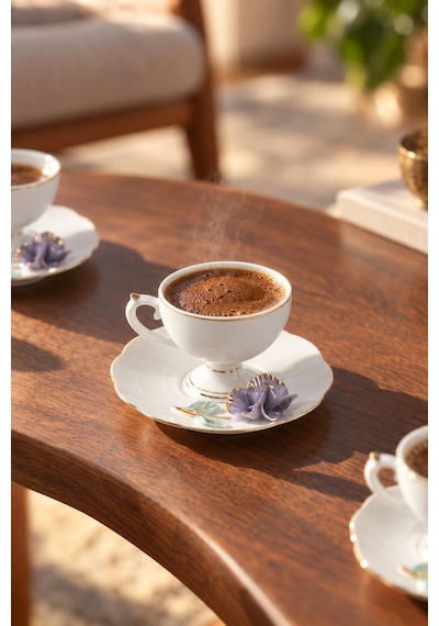 Acar Felicity Mor 6'lı Porselen Kahve Fincan Takımı Hht-08203