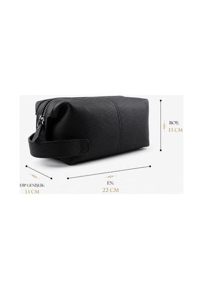 Alphaclub Bag Erkek Hakiki Deri Siyah Fermuarlı El Ve Clutch Çanta