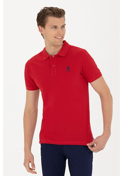 U.S. Polo Assn. Erkek Saks Basic Polo Yaka Tişört 50263238-vr045 Kırmızı