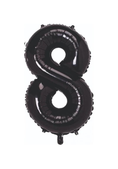 8 Yaş Siyah Folyo Balon 34 Inc 76 Cm Tüm Yaşlar