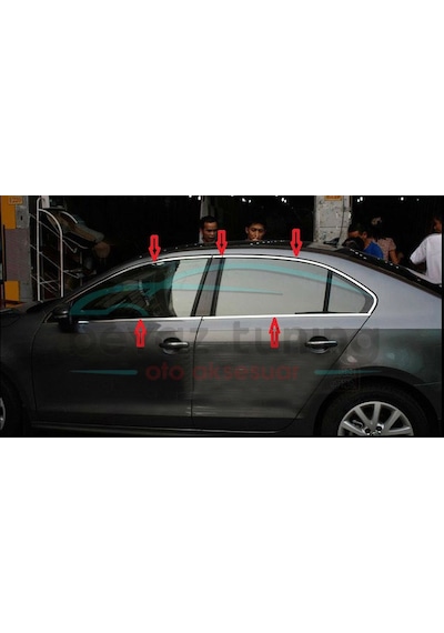 Vw Jetta Cam Çıtası Komple Set Kromu Nikelajı 2012-
