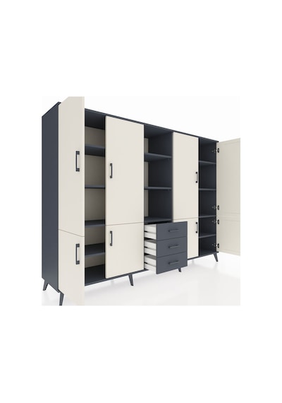 Hyperion Dolap 11 Raflı 3 Çekmeceli 8 Kapaklı 220x44x163 Antrasit Antrasit-aytaşı/antrasit Hyperion Dolap 11 Raflı 3 Çekmeceli 8 Kapaklı 220x44x163 Antrasit Antrasit-aytaşı/antrasit