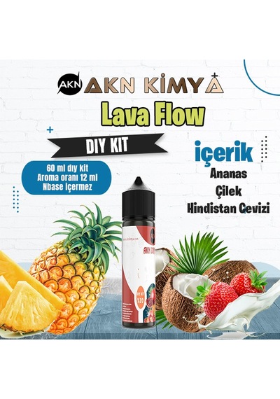 Lava Flow Naked Dıy Kit Çilek Ananas Hindistan Cevizi Gıda Aroması %20 Oranda Aroma İçerir Hazır Değildir 60 Ml