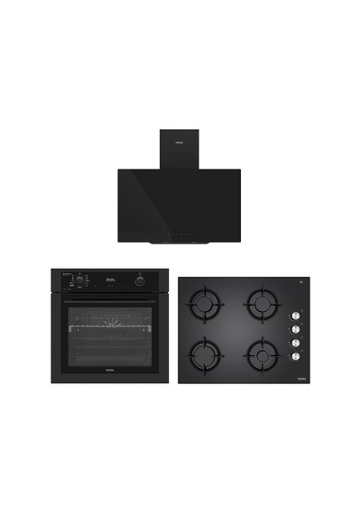 Vestel AF-810412 MS LF WIFI + AO-651041 S DG + AD-63330 S Eğik Siyah Dijital Prestij Set