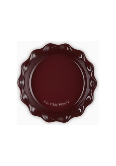 Le Creuset Seramik Dalgalı Kenar Lüks Tart Kalıbı Fırın Tepsisi Bordo 23 Cm
