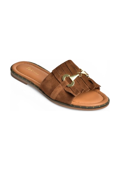 Fox Shoes Y291873002 Taba Hakiki Deri Süet Kadın Terlik Fox Shoes Y291873002 Taba Hakiki Deri Süet Kadın Terlik