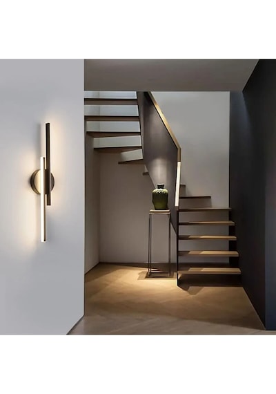 Modern Aplik Çift Yönlü Çubuk Led Siyah Günışığı Lineer Avize Armatür 50cm Çubuk Uzunluğu 50cm