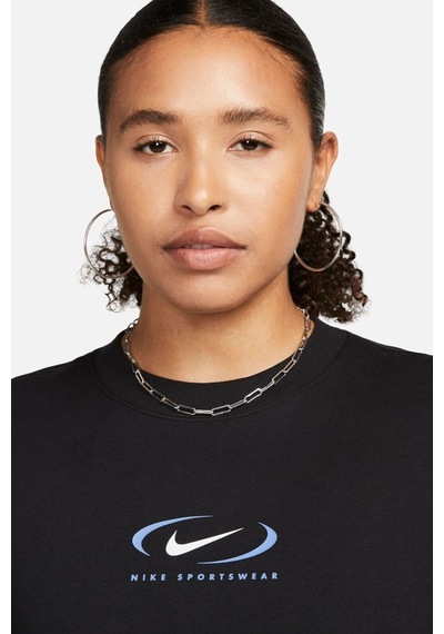 Nike Sportswear Loose Fit Tee Bfoosh Kadın Pamuklu Bol Kesim Tişört Siyah Siyah