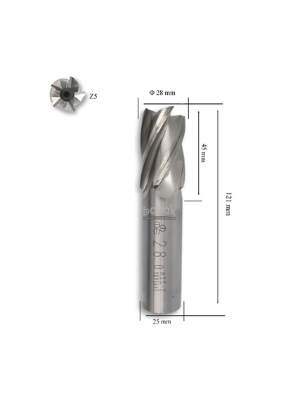 Mte 28 Mm Parmak Freze Hss-co5 Dın 844/b-n