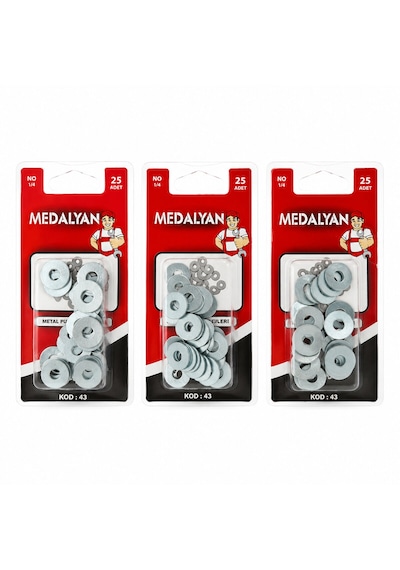 500 Adet 1/4 Metal Pul 12x25pcs 5332 0.2 MM