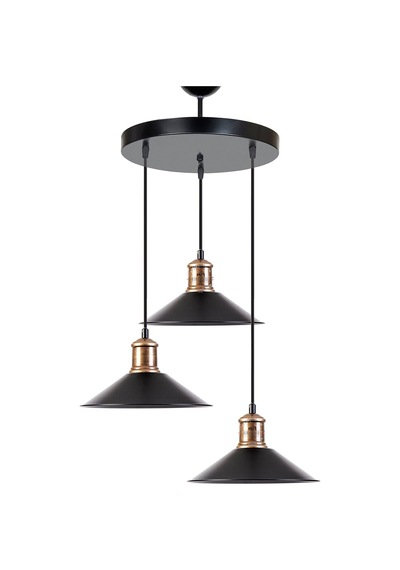 Dylight Retro Metal Siyah 3 Lü Dekoratif Sarkıt Avize-dy00101 Beyaz