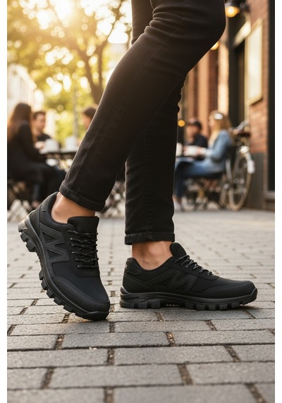 Khayt Herbert Su Ve Soğuk Dayanıklı Rahat Kaymaz Taban Erkek Kadın Kışlık Sneaker Ayakkabı Black