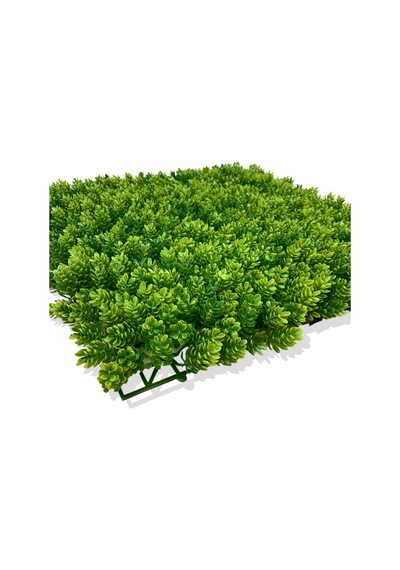 Cihan Çiçekçilik Yapay Çamdalı Bitki Duvar Kaplama 50x50 Cm Açık Yeşil Beyaz- Yeşil