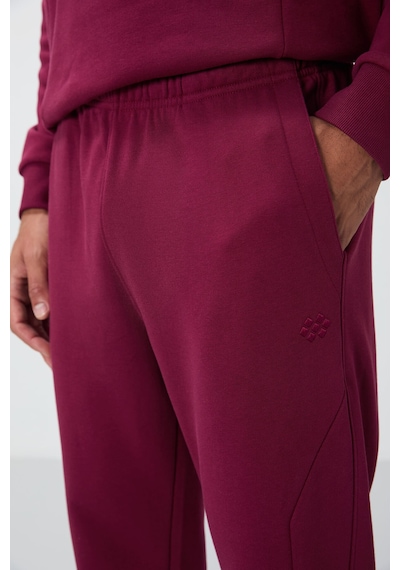 Tommy Life Erguvan Kompakt Pamuklu Kalın Pürüzsüz Dokulu O Yaka Comfort Fit Erkek Eşofman Takım -85263 Mor