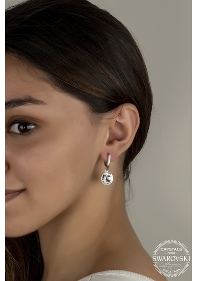 Union Swarovski Crystal Kadın Beyaz Sallantılı Gümüş Küpe