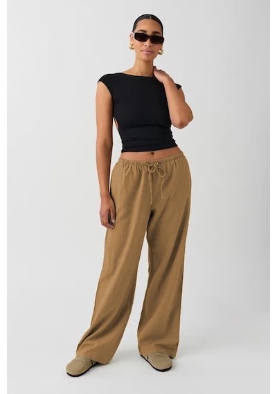 Madmext Camel Elastik Belli Bol Kesim Pantolon Mg2020-camel Camel