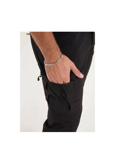 Outdo Erkek Taktik Pantolon Su İtici Likralı Yazlık Outdoor Esnek Rahat Dayanıklı Siyah Siyah