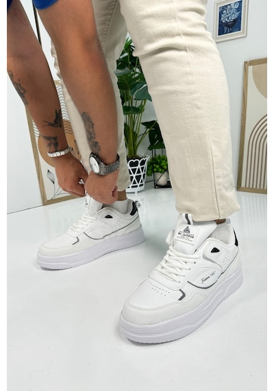 Günlük Erkek Sneaker Bağcıklı Kalın Desenli Tabanlı Oval Burunlu Bilek Destekli Spor Ayakkabı 2282 Beyaz Günlük Erkek Sneaker Bağcıklı Kalın Desenli Tabanlı Oval Burunlu Bilek Destekli Spor Ayakkabı 2282 Beyaz