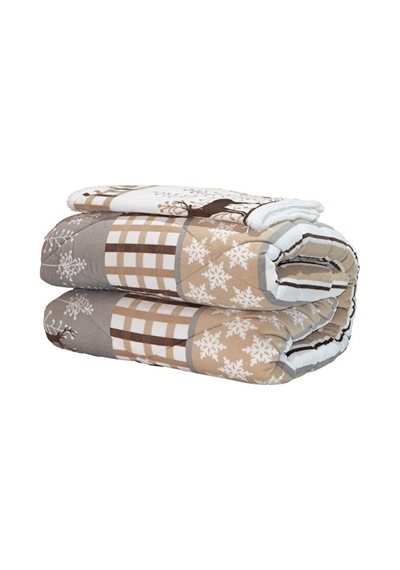Merinos Comforter Tek Kişilik Yorgan Seti - Deer Bej Bej