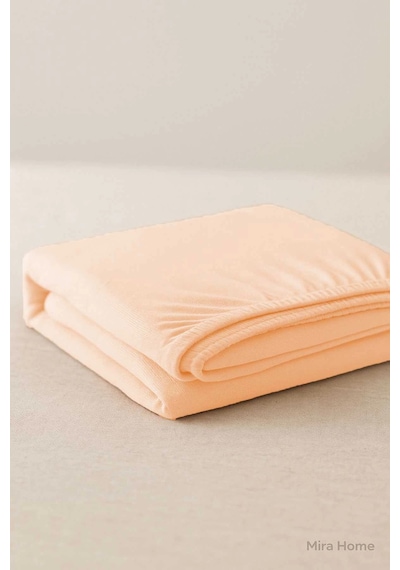 Tek Kişilik Düz Penye %100 Pamuklu Lastikli Çarşaf 100x200 Cm Newsheet Somon Çok Renkli