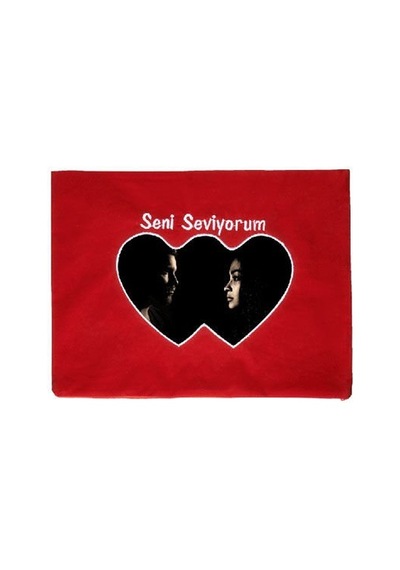 Sublimasyon Dikdörtgen Aşk Yastığı - Seni Seviyorum Beyaz