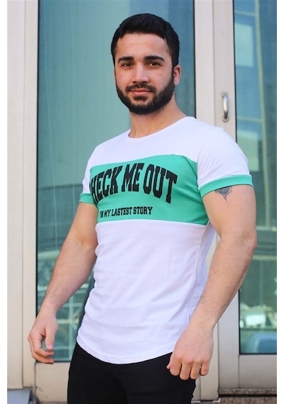 Madmext Madmext Baskı Detaylı Beyaz Tişört 3013-beyaz Beyaz