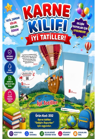 Ata Okul Öncesi Ve İlkokullar İçin Karne Kılıfı Gelişim Dosyasına Uygun Ürün Kodu:202 5 Adet