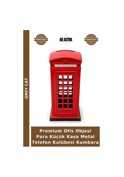 Premium Ofis Objesi Para Küçük Kasa Metal Telefon Kulübesi Kumbara