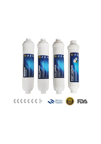 Kapalı Kasa Su Arıtma Cihazı Filtresi 4'Lü 12" Çubuklu Inline Set