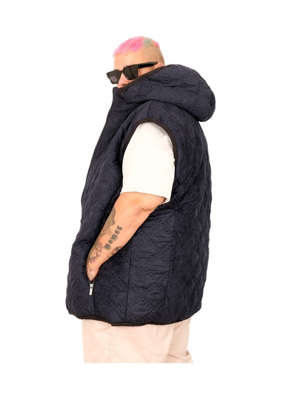 Mode Xl Battal Beden Erkek Kapitone Yelek 25712 İndigo