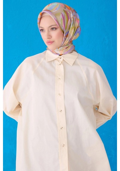 Belli İpek Eşarp - 4107-03 Vizon Yeşil Twill