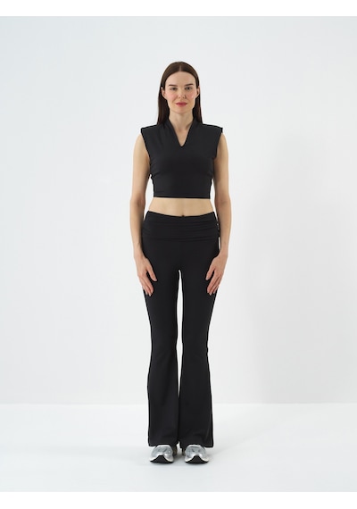 Xint Siyah Esnek Dokulu Regular Fit Bluz 602531