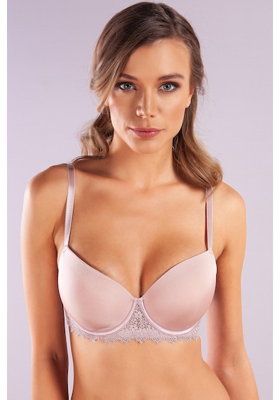 Lenaca Garland Big Size Plunge Bra, Açık Pembe Konforlu Ve Şık Sütyen Çok Renkli