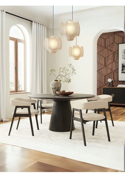 Hemera Ahşap Yemek Masası 110x110 Siyah