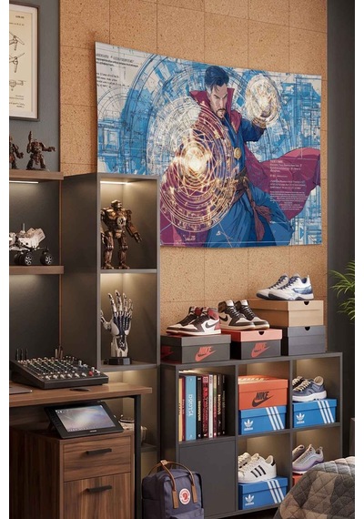 Dr.strange Sihir Çemberleri Blueprint Dekoratif Duvar Örtüsü Duvar Halısı Beyaz