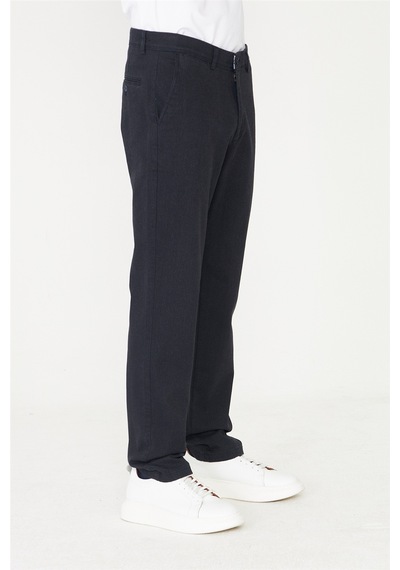 Lacivert Dokulu Modern Klasik Pantolon Laci