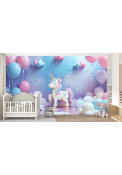 Unicorn Parti Çocuk Odası Poster Duvar Kağıdı