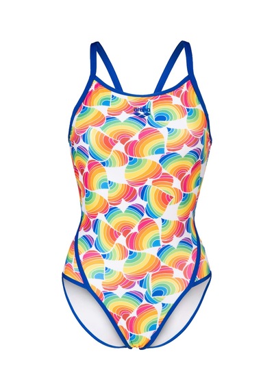 ARENA BAYAN YÜZÜCÜ MAYOSU WOMEN'S ARENA PRIDE SWIMSUIT SUPER FLY BACK 005926810 Mavi - Sarı