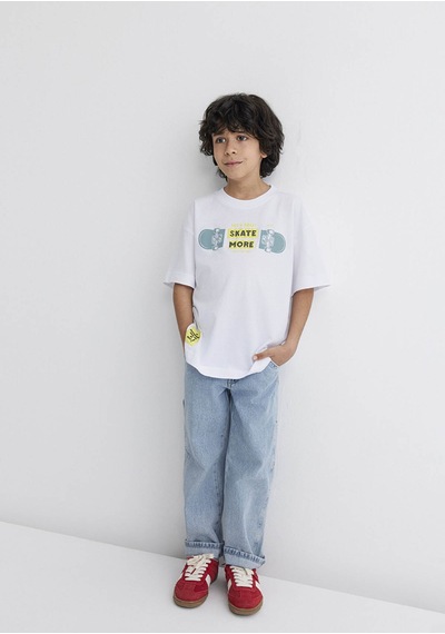 Mavi Oversize Beyaz Erkek Çocuk T-shirt M6610276-620 Beyaz