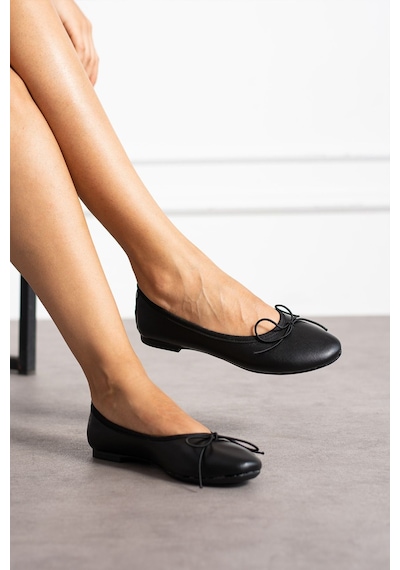 Zenneshoes Kadın Günlük Molly Leopar Yuvarlak Burun Balerin Babet Siyah Vegan
