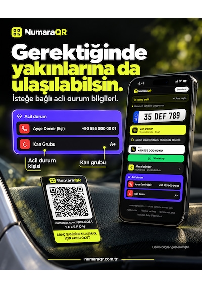 Numaraqr Qr Kodlu Araç Numaratörü Sticker Cam Içi