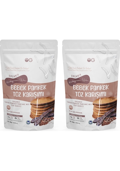 2'li Organik Keçiboynuzu Unlu Bebek Pankek Toz Karışımı 300 Gr +8 Ay
