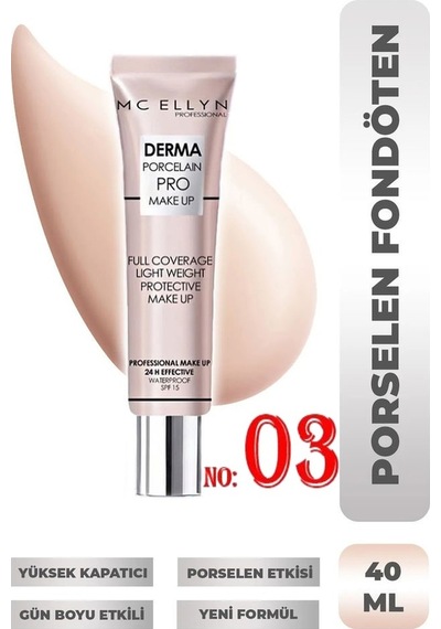 Mc Ellyn Pro Makeup Waterproof Derma Porselen Kapatıcı SPF15 03
