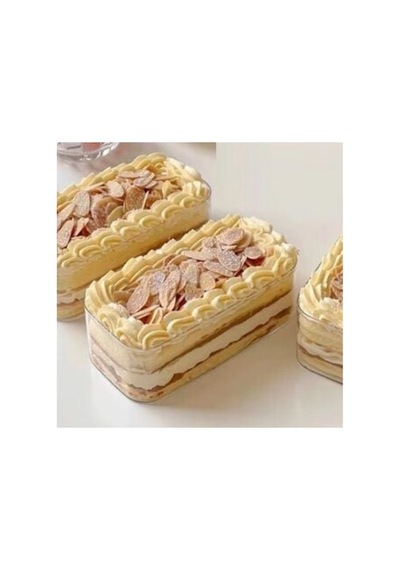Benetta Dikdörtgen Kapaklı Kristal Tatlı Kasesi 12 Li Şeffaf Tiramisu, Magnolya Ve Puding Sunum Kabı