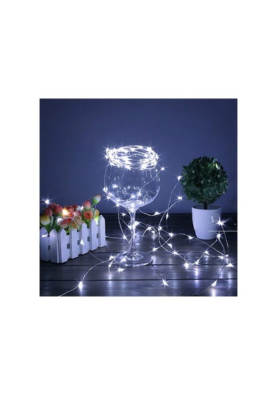 Pilli 5 Metre Dekoratif Peri Led Beyaz Aydınlatma Süsleme Lambası A