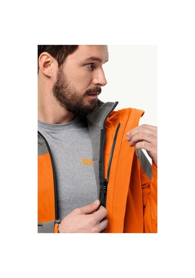 Jack Wolfskin Taubenberg 3in1 Jkt M Erkek Mont 1115311 Turuncu - Grı Turuncu - Grı