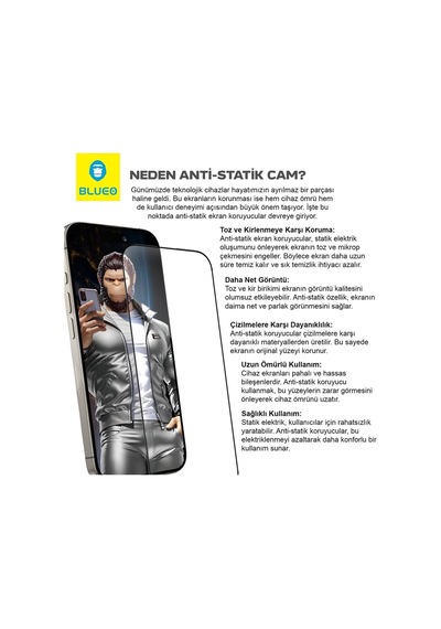 Xiaomi Redmi K70e / Poco X6 Pro Uyumlu Anti-statik Toz Ve Çizik Önleyici Cam Ekran Koruyucu