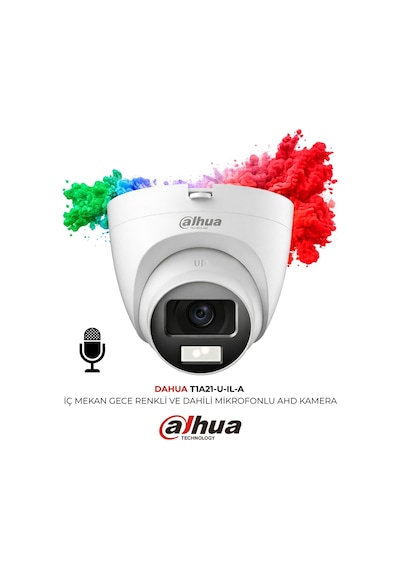 2mp Full Hd Dome Kamera Hac T1a21p U Il A 0280b 25 Metre Renkli Gece Görüşlü Mikrofonlu