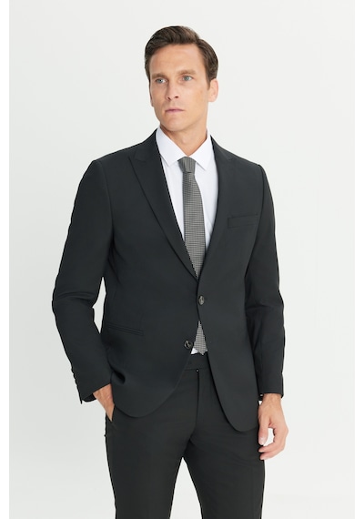 AC&Co / Altınyıldız Classics Erkek Sıyah Su Geçirmez Ekstra Slim Fit Kırlangıç Yaka Yünlü Nano Takım Elbise Siyah AC&Co / Altınyıldız Classics Erkek Sıyah Su Geçirmez Ekstra Slim Fit Kırlangıç Yaka Yünlü Nano Takım Elbise Siyah
